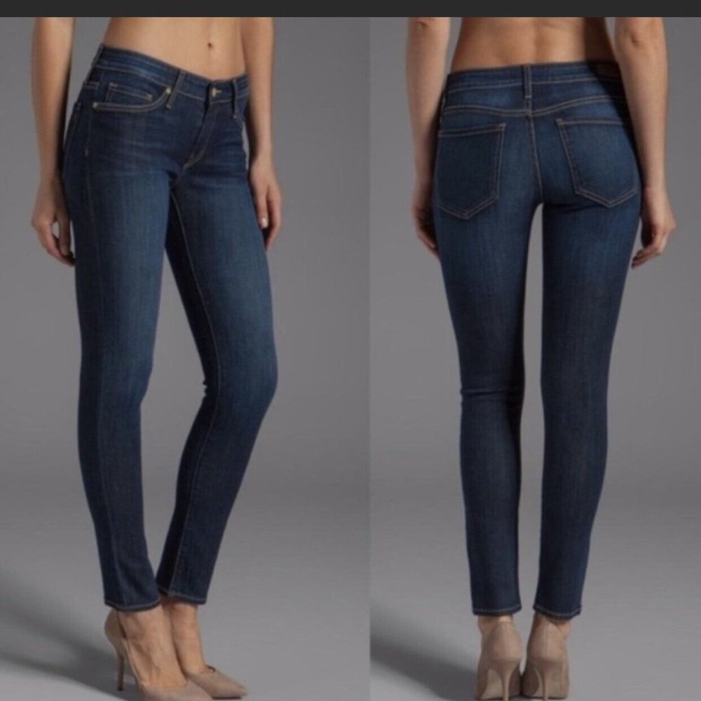 Joie Mid-Rise Skinny Jeans Dark Blue Size 26